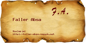 Faller Absa névjegykártya